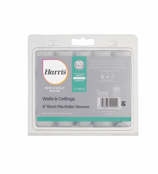 Harris Seriously Good Walls & Ceilings Short Pile Sleeve 4" Pack 10