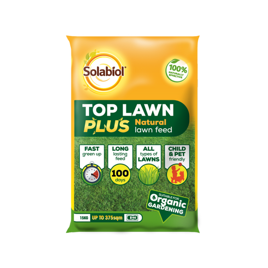 Solabiol Top Lawn Plus Natural Lawn Feed 15kg 375sqm