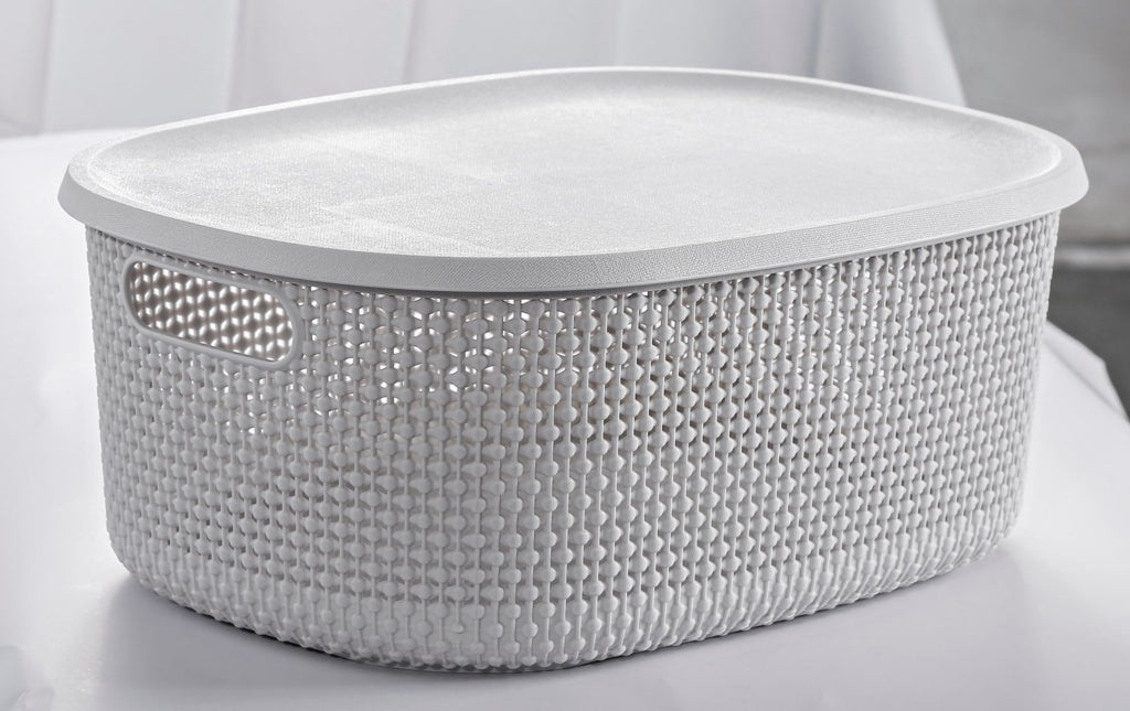 Blue Canyon Medium Storage Box With Lid Light Grey