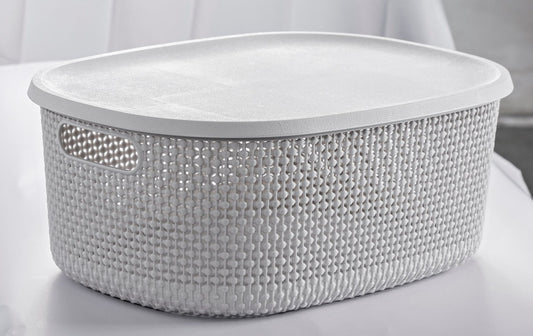 Blue Canyon Medium Storage Box With Lid Light Grey