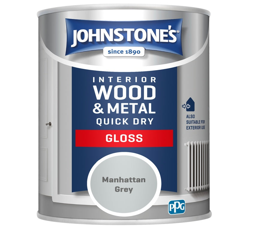 Johnstone's Quick Dry Gloss 750ml Manhattan Grey