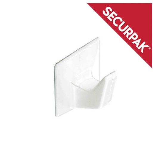 Securpak White Self Adhesive Hook Medium Pack 3