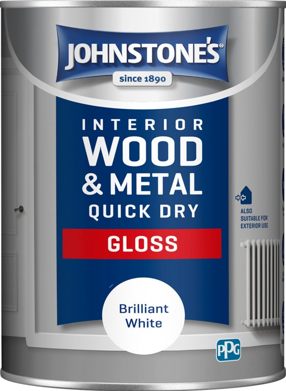 Johnstone's Quick Dry Gloss Brilliant White 1.25L