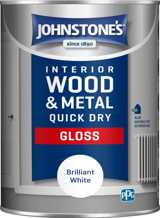 Johnstone's Quick Dry Gloss Brilliant White 1.25L