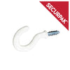 Securpak White Cup Hook 38mm Pack 7