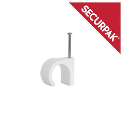 Securpak Round Cable Clips Pack 40 3.5mm White