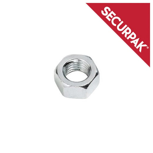 Securpak Zinc Plated Hexagon Nuts M10 Pack 10