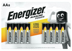Energizer Alkaline Power Batteries AA Pack 8