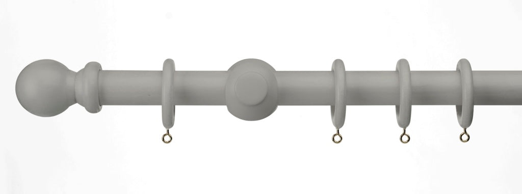 Woodside 28mm Ball Wooden Pole M/Grey 180cm