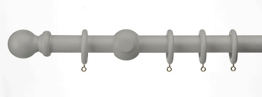 Woodside 28mm Ball Wooden Pole M/Grey 180cm