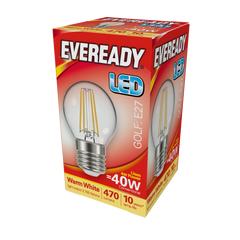 Eveready LED Filament Golf 470LM E27 ES 4W 27000K