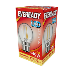 Eveready LED Filament Golf 470LM B22 BC 4W 27000K
