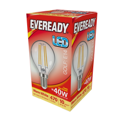 Eveready LED Filament Golf 470LM E14 SES 4W 27000K