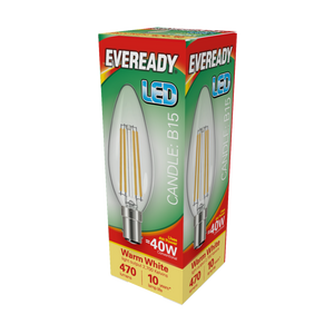 Eveready LED Filament Candle 470LM B15 SBC 4W 27000K