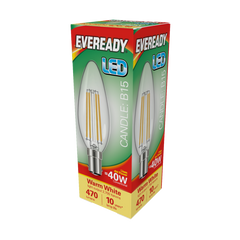 Eveready LED Filament Candle 470LM B15 SBC 4W 27000K