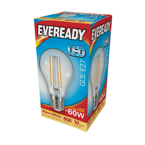 Eveready LED Filament GLS E27 806LM ES 6.5W 2700K