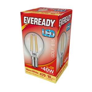 Eveready LED Filament Golf 470LM B15 SBC 4W 27000K