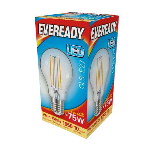 Eveready LED Filament GLS E27 1050LM ES 8.5W 27000K