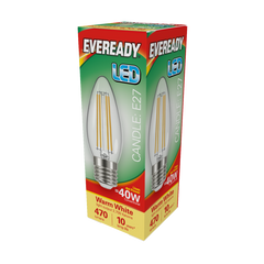 Eveready LED Filament Candle 470LM E27 ES 4W 27000K