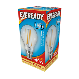 Eveready LED Filament GLS B22 470LM BC 4W 27000K