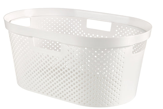 Curver Recycled Infinity Dots Laundry Basket 40L White
