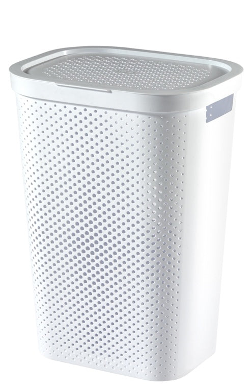 Curver Recycled Infinity Dots Laundry Hamper 60L White