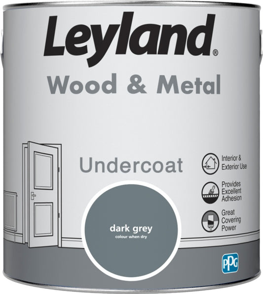 Leyland Wood & Metal Undercoat 2.5L Dark Grey