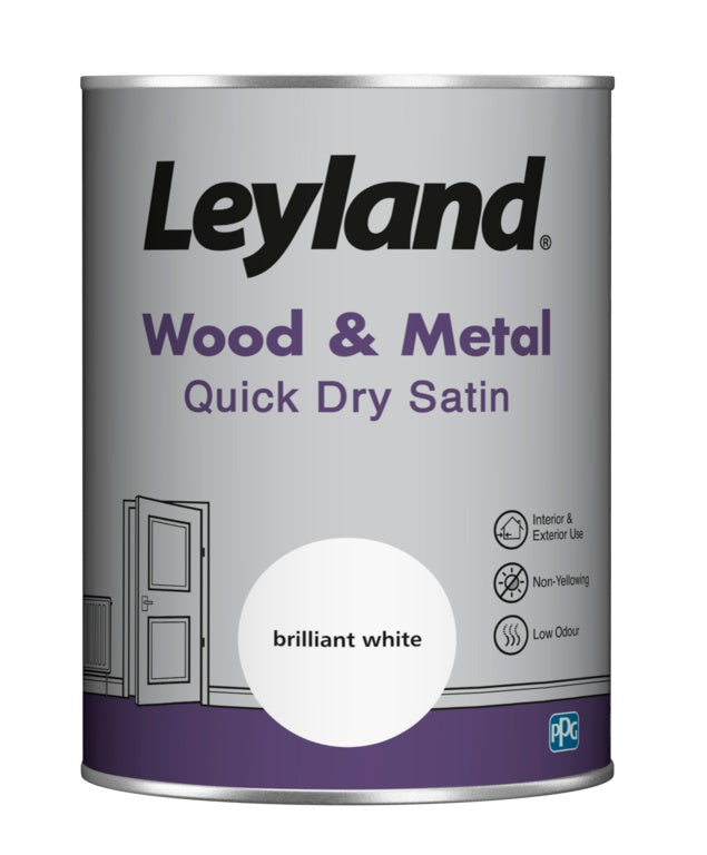 Leyland Wood & Metal Quick Dry Satin 1.25L Brilliant White