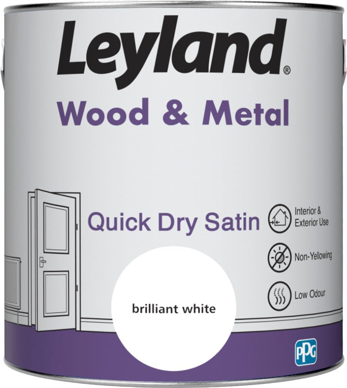 Leyland Wood & Metal Quick Dry Satin 2.5L Brilliant White