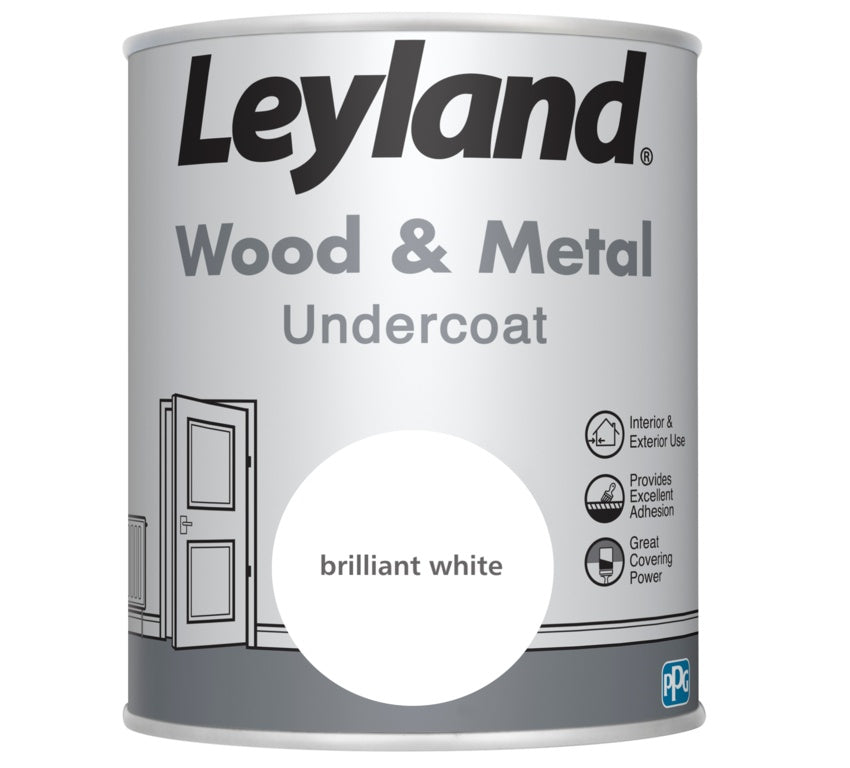Leyland Wood & Metal Undercoat 750ml Brilliant White