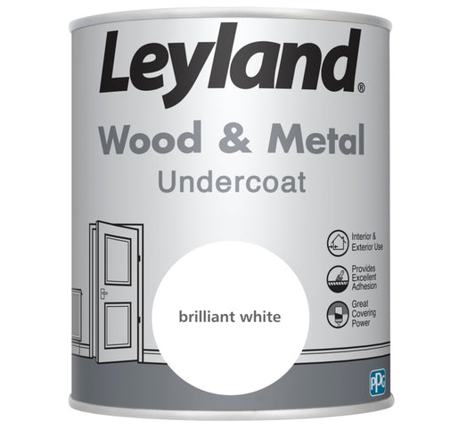 Leyland Wood & Metal Undercoat 750ml Brilliant White