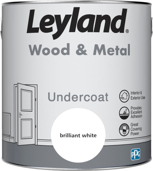 Leyland Wood & Metal Undercoat 2.5L Brilliant White