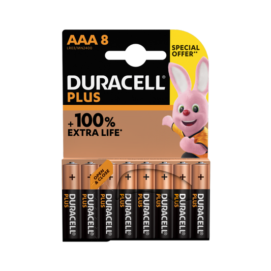 Duracell Plus Power AAA Special Offer Pack 8 Pack