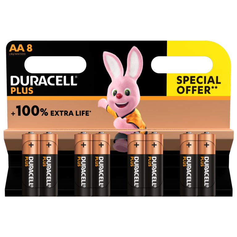 Duracell Plus Power AA Special Offer Pack 8 Pack