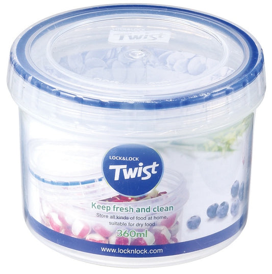 Locknlock Round Food Storage Container with Twist Lid 360ml (98 x 74mm)