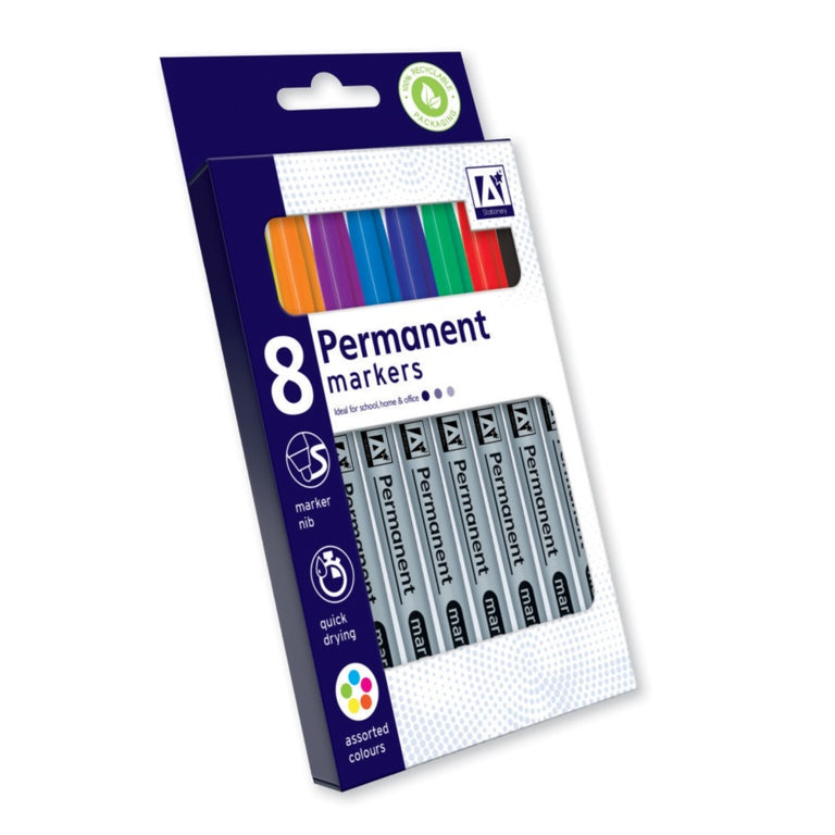 Anker Stat Permanent Markers Pack 6 Assorted Colours