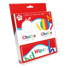 Anker 2 Packs Of Chalks And Wiper 12 White, 12 Colours