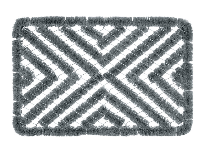 Groundsman Rectangular Wire Scraper Mat Grey 40 x 60cm