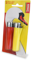 Swan Refillable Lighters Blister Pack of 2