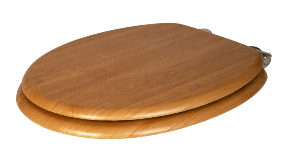 Croydex Light Oak Flexi Fix Toilet Seat Soft Close Quick Release