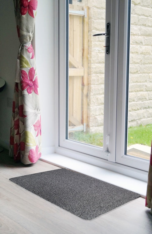 Groundsman Dirt Guard Plain Cotton Barrier Doormat 50 x 80cm Light Grey