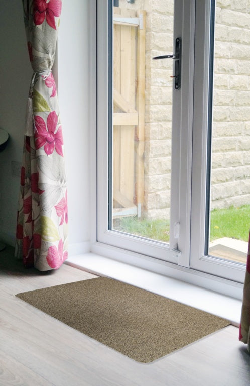 Groundsman Dirt Guard Plain Cotton Barrier Doormat 50 x 80cm Coffee