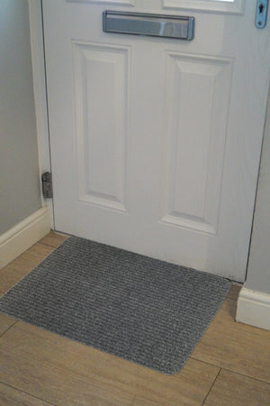 Groundsman Basic Ribbed Indoor Doormat 50 x 80cm Light Grey