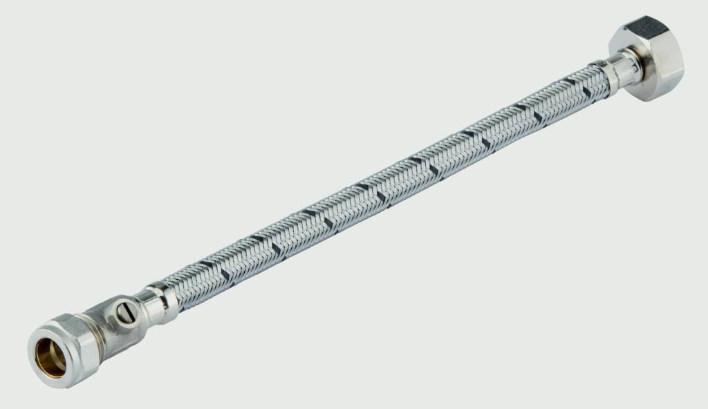 Securplumb Flexi Tap Connector With Valve Pack 2 300 x 15 x 10mm