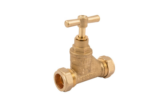 Securplumb WRAS Brass CXC Stopcock 22mm