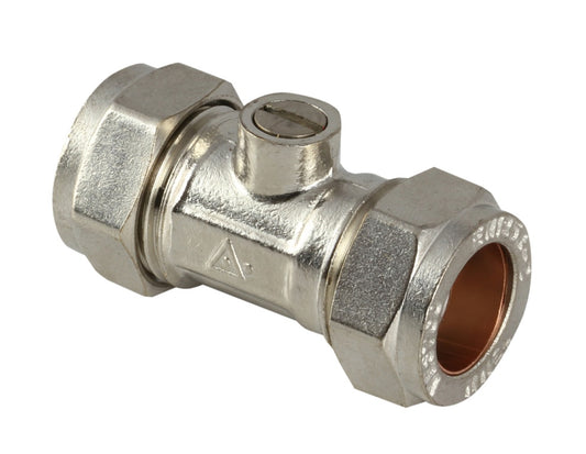 Securplumb L/P CXC Chrome Isolation Valve 15mm
