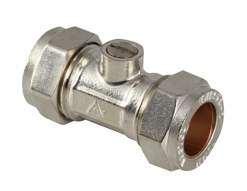 Securplumb Chrome Plated Isolating Valve 15mm Pack 10