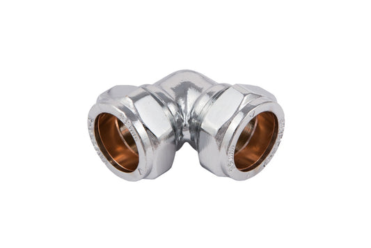 Securplumb Compression Elbow Bright CP 15mm Pack 5