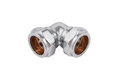 Securplumb Compression Elbow Bright CP 15mm Pack 5