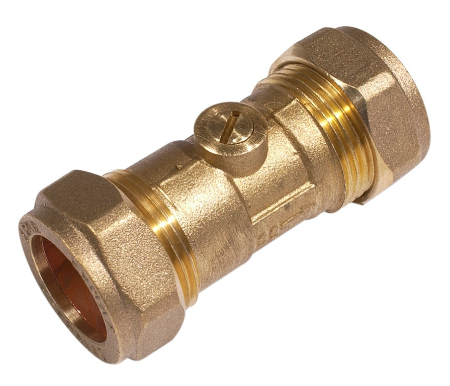 Securplumb L/P CXC Brass Isolation Valve 15mm Pack 10